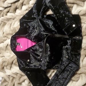 Black Velvet Moto Jacket